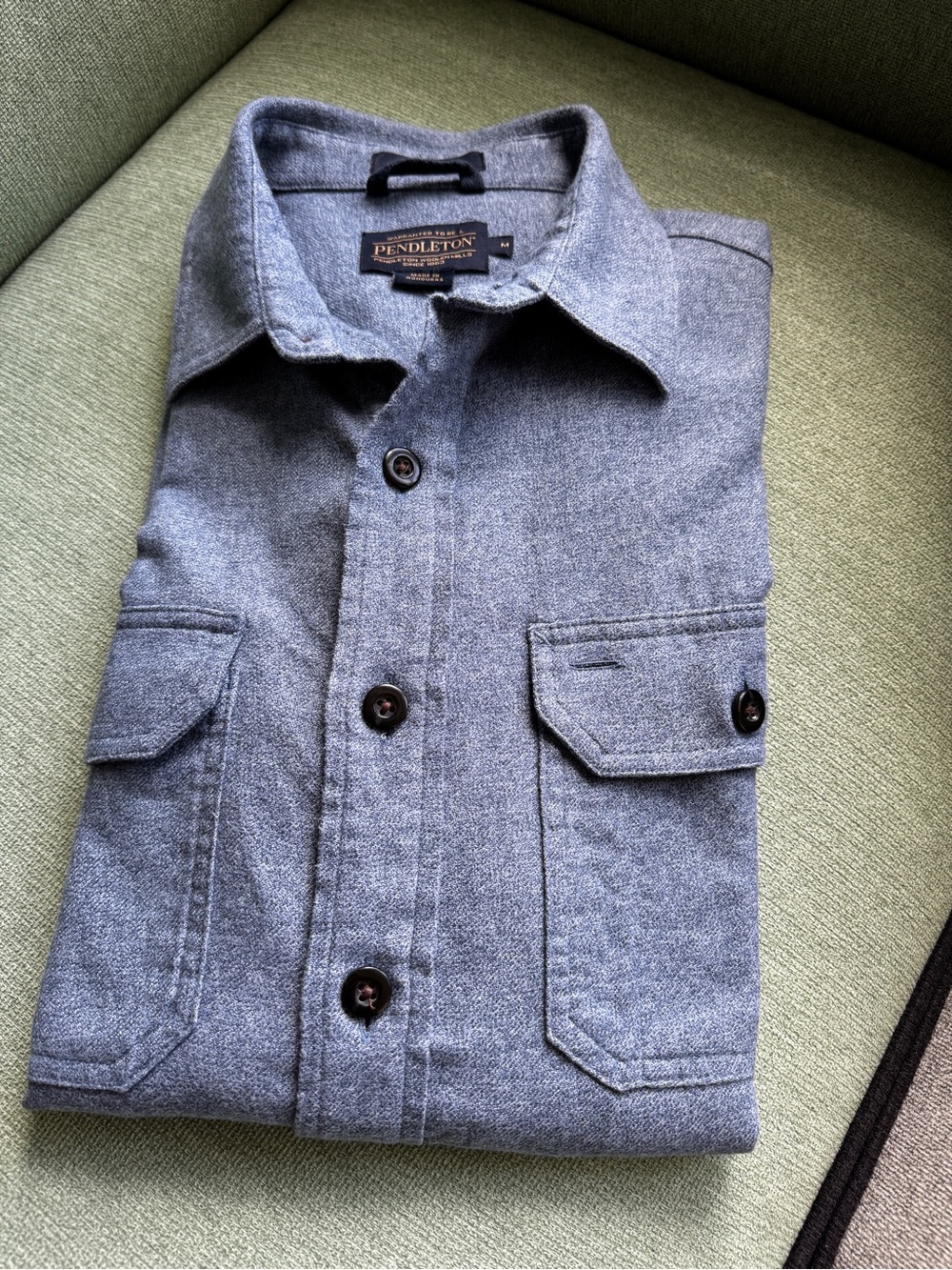 Pendleton Burnside Men's Heather Blue Button-Front Shirt